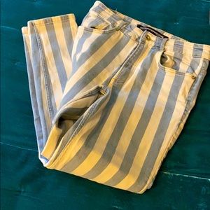Zara striped jeans. Blue and white.